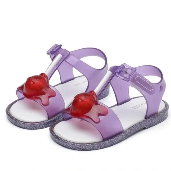 Mini Melissa Purple and Red Kids Sandals - Picture 3 of 10